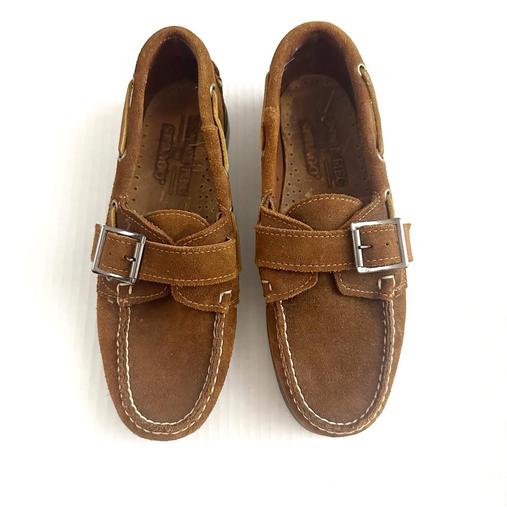 Sebago Brown Suede Loafers with Buckle